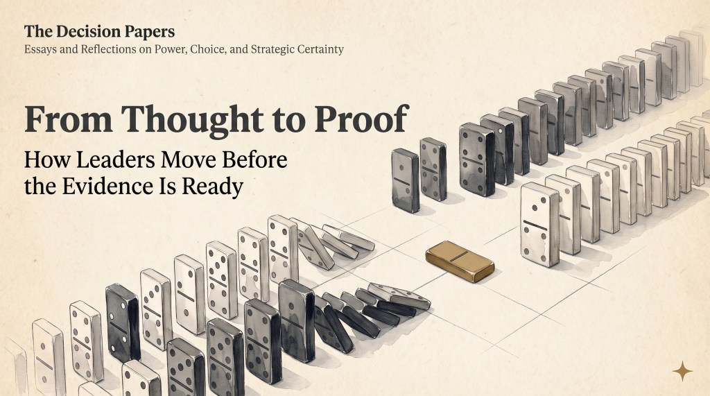 I.25 — From Thought to Proof: How Leaders Move Before the Evidence Is&nbsp;Ready