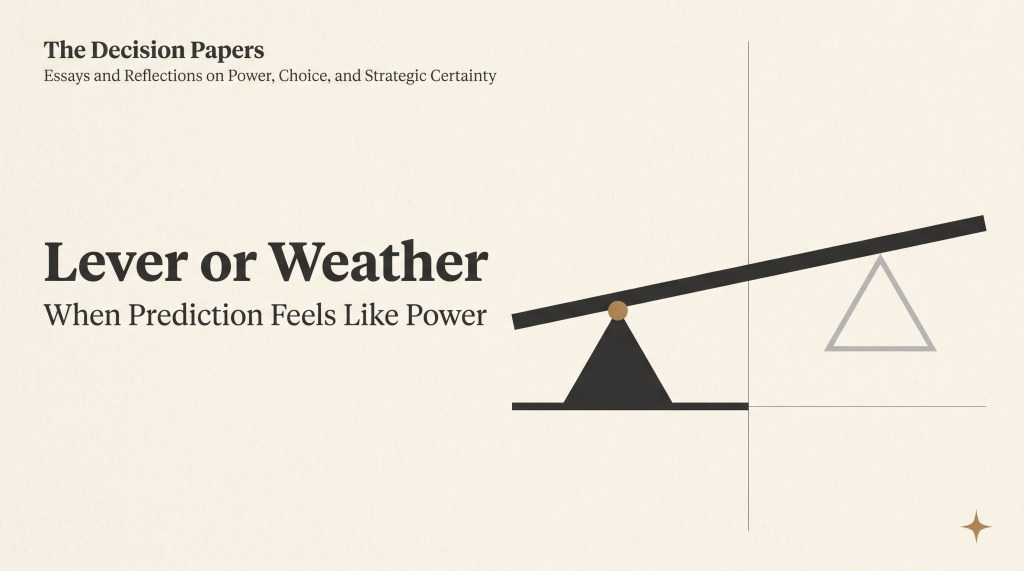 I.29 — Lever or Weather: When Prediction Feels Like&nbsp;Power